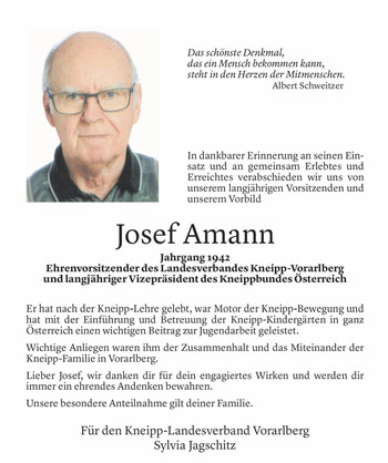 Todesanzeige Josef