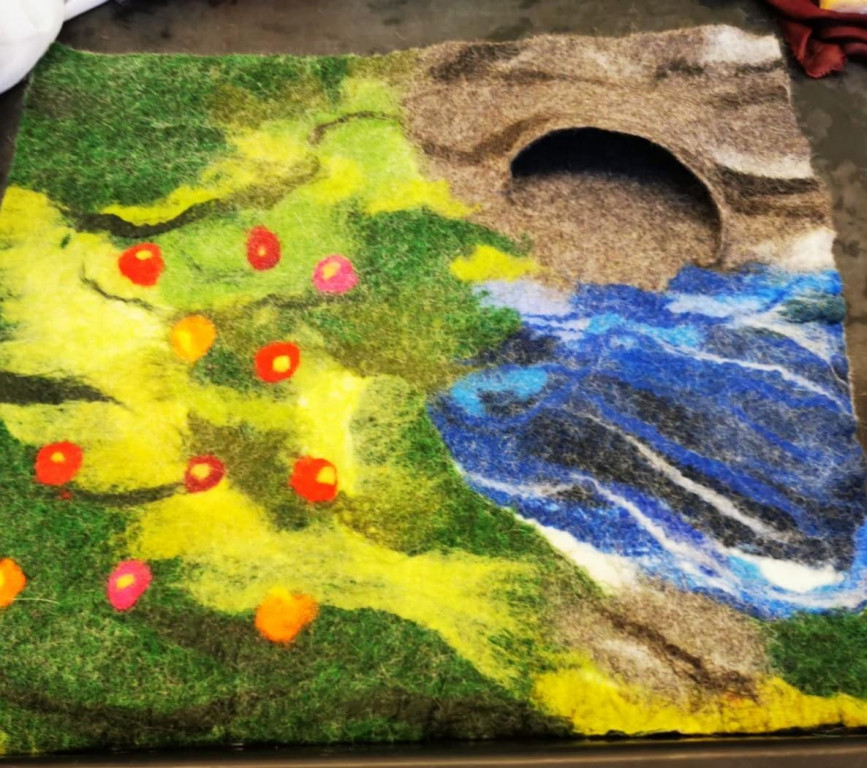 Spieleteppich filzen Workshop